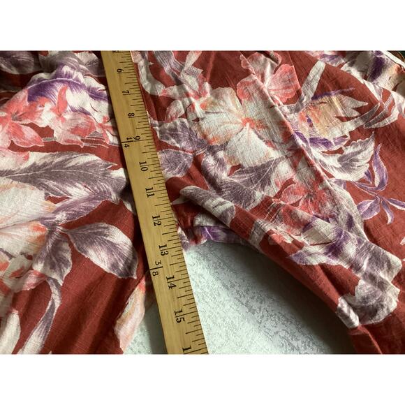 Billabong Wide Cotton Floral Pants Size 10 - Picture 8 of 8